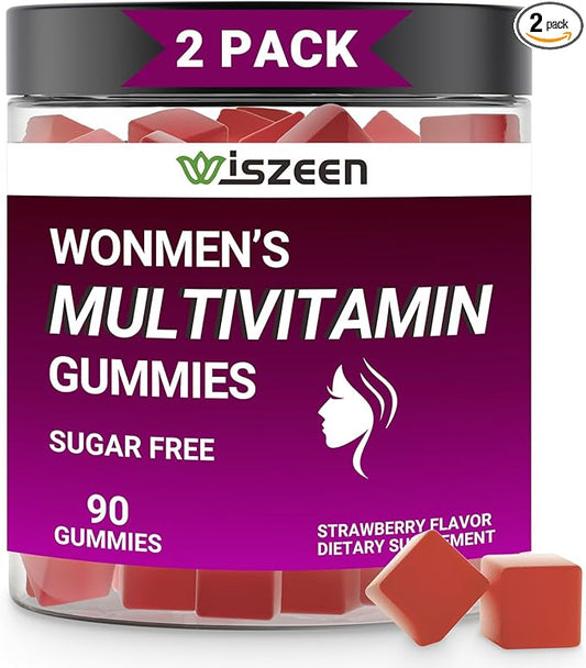 Sugar-Free Multivitamin Gummies for Women, Methylated Multivitamins w/Calcium, Vitamin D3, K2, C, B12, Iron - Multi Vitamins & Minerals for Skin, Hair, Energy, Immune, Bone