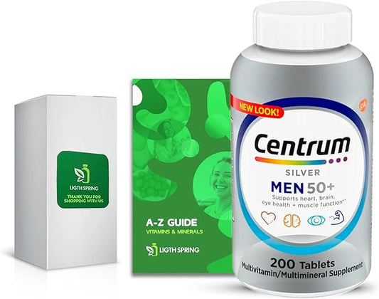 Multivitamin for Men 50+, Centrum Silver with Vitamin D3, B-Vitamins & Zinc, 200 Tablets for Memory Support, with Exclusive A to Z - Better Ligth&Spring Guide