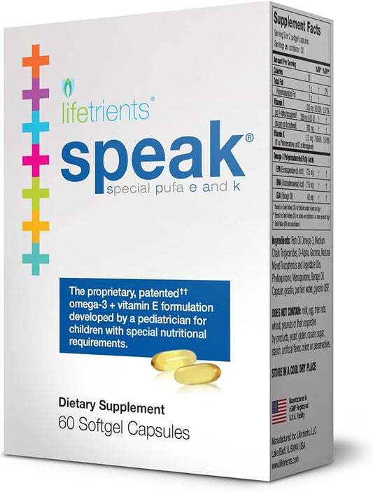 – Speak Softgels – 60 Softgels – Pediatrician Formulated to Support Children with Special Nutritional Requirements – Enhanced with Omega-3, Vitamin E’s, Vitamin D & Vitamin K’s