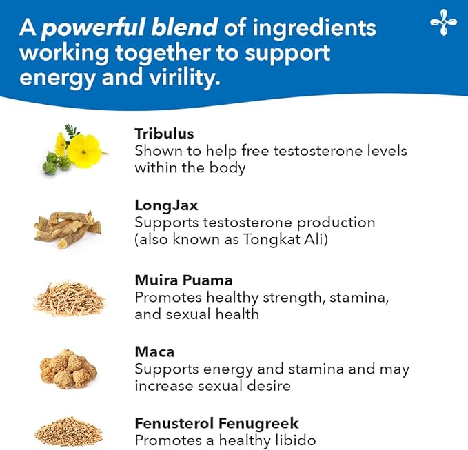 LifeSeasons Masculini-T - Testosterone Support Supplement - Enhances Mental & Physical Aspects of Sexual and Athletic Performance - Supports Normal Erectile Function - Improve Libido - 90 Capsules