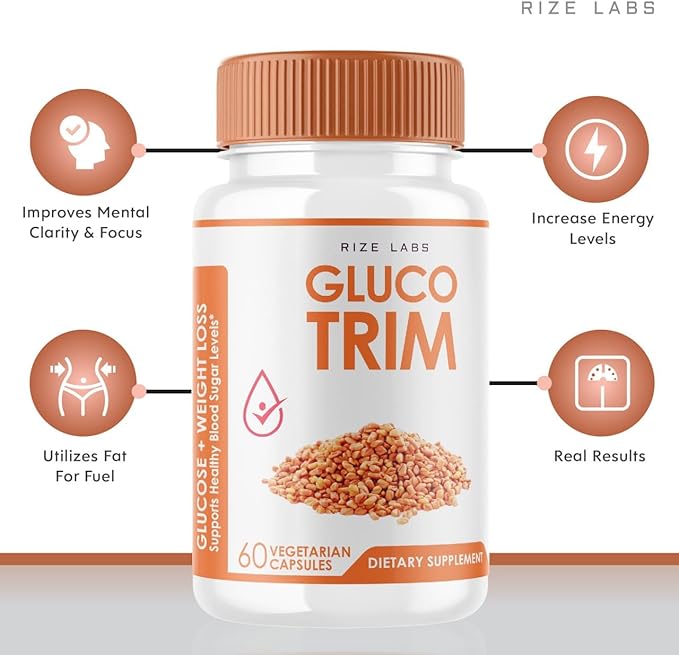 GlucoTrim - GlucoTrim Oral Capsules to Maintain Stable Healthy Levels, All-Natural Blood Dietary Supplement, GlucoTrim Advanced Formula for Optimal Health, Gluco Trim Reviews (60 Capsules)