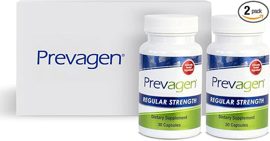 Prevagen Regular Strength 10mg, 30 Capsules |2 Pack| with Apoaequorin & Vitamin D with Attractive and Stackable Prevagen Storage Box