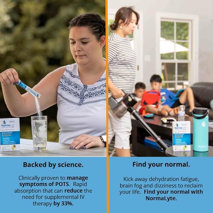 NormaLyte Oral Rehydration Salts- Helps Dietary Management of POTS Syndrome Symptoms-1 Pouches - 30 Sticks (Yields 500mL per Pack)-Pure| Energy Supplements, Potassium Supplement, Dehydration Recovery