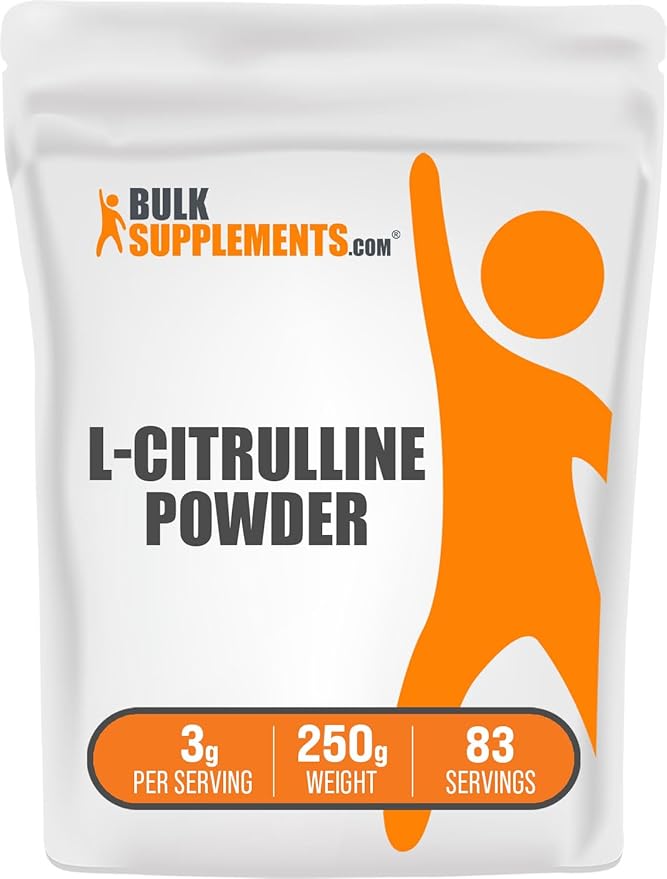 BulkSupplements.com L-Citrulline Powder - Citrulline Supplement, Citrulline Powder - L-Citrulline 3000mg, Unflavored & Gluten Free - 3g per Servings, 250g (8.8 oz) (Pack of 1)