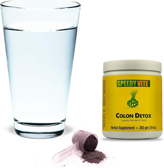 SpeedyVite® Colon Detox Organic Supports Natural Removal of Toxins* Charcoal Psyllium Flax Apple Fiber Slippery Elm Fennel 10oz All Natural Powder (1 x 10oz)