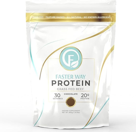 | Grass Fed Protein Powder Chocolate Flavor, Dairy-Free Alternative to Whey Protein Powder, Pure Hydrolyzed Beef Protein Isolate with All 9 Essential Amino Acids. Non-GMO - 660g