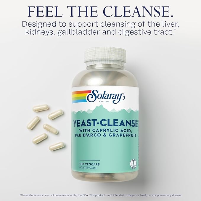 Solaray Yeast-Cleanse -- 180 Vegetarian Capsules