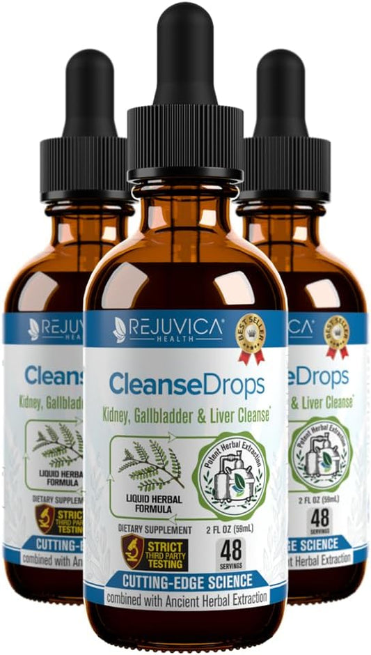 Cleanse Drops - Advanced Kidney & Gallbladder Cleanse Support Supplement - Liquid Delivery for Better Absorption - Chanca Piedra Used in Amazonian Rainforest