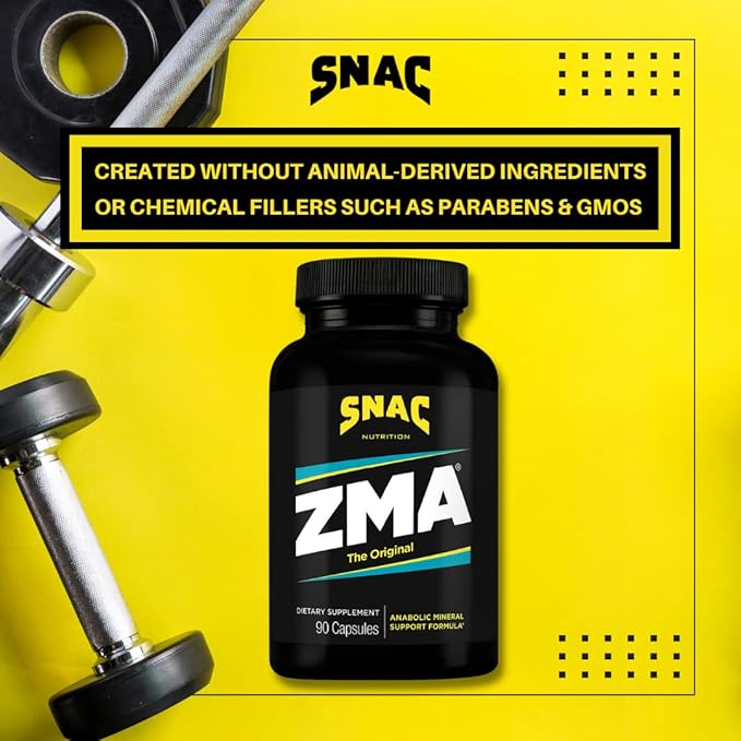 SNAC ZMA The Original Recovery & Sleep Supplement, Promotes Muscle Recovery, Immune Support & Restorative Sleep with Zinc, Magnesium & Vitamin B6 (90 Veggie Capsules)