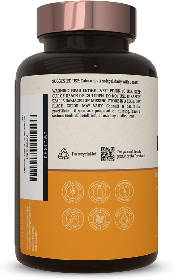 Live Conscious Joint Health Supplement - MoveWell Plus Antarctic Krill Oil, Natural Astaxanthin and Hyaluronic Acid | Outperforms Glucosamine (2 Pack)