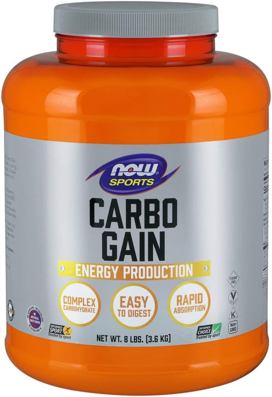 NOW Foods Sports Nutrition, Carbo Gain Powder (Maltodextrin), Rapid Absorption, Energy Production, 8-Pound