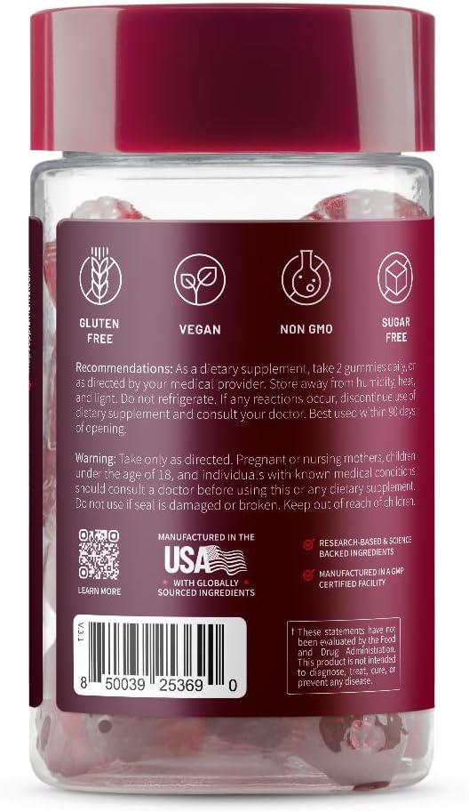 Snap Supplements Heart Beet Gummies, Blood Flow and Blood Circulation Supplements, Heart Health Supplements, 60 Count
