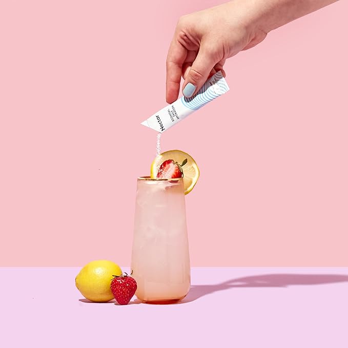 Nectar Sugar Free Electrolytes Powder - Organic Fruit No Sugar or Calories - Hydration Powder for Dehydration Relief and Rehydration - Keto and Paleo (Strawberry Lemonade 40 Serving Tub)