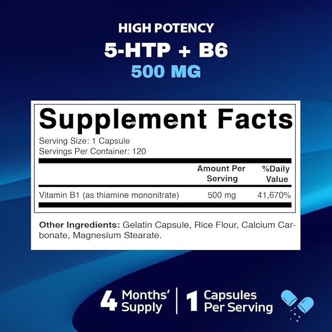 Vitamatic 2 Pack Vitamin B1 (Thiamine) 500mg, 120 Capsules