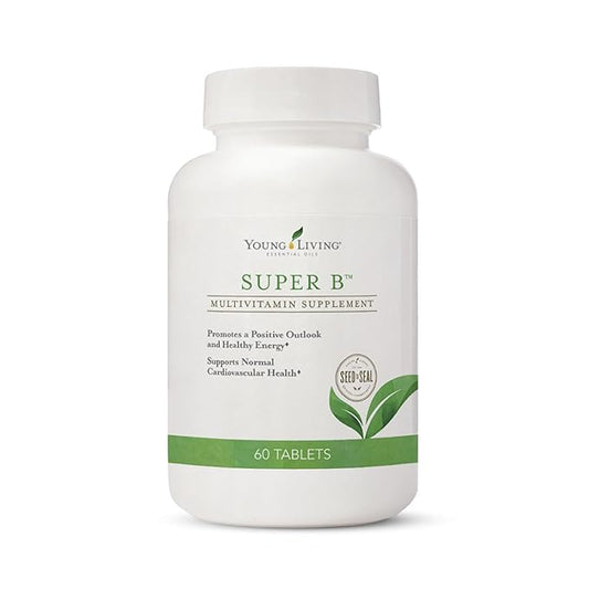 Young Living Super B Tablets | 60 Count Bottle | B Vitamins & Minerals | Supports Healthy Energy Levels | Keto-Friendly | Natural Folate Source | Contains Calcium, Magnesium, and Vitamin B6