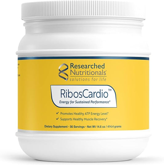 Researched Nutritionals RibosCardio ATP Energy Powder - D Ribose & L Carnitine Supplement with Magnesium, Malic Acid - Supports Muscle Recovery, Heart Health & Brain Health (41.4 g)
