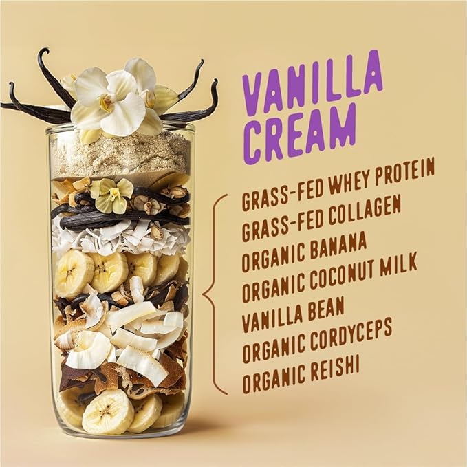 FlavCity Protein Powder Smoothie, Vanilla - 100% Grass-Fed Whey Protein Smoothie with Collagen (25g of Protein) - Gluten Free & No Added Sugars (29.84 oz)