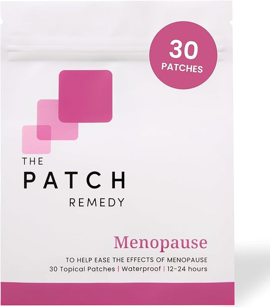 The Patch Remedy Menopause Patches - 30 Topical Menopause Relief for Women, Natural Hot Flash, Mood Support with Transdermal Gotu Kola, Damiana, Black Cohosh, Valerian, Skull Cap, Oat Seed, Ginger