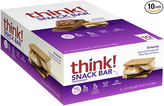 think! Protein Bars with Chicory Root for Fiber Snack Bars, 1.4 Oz