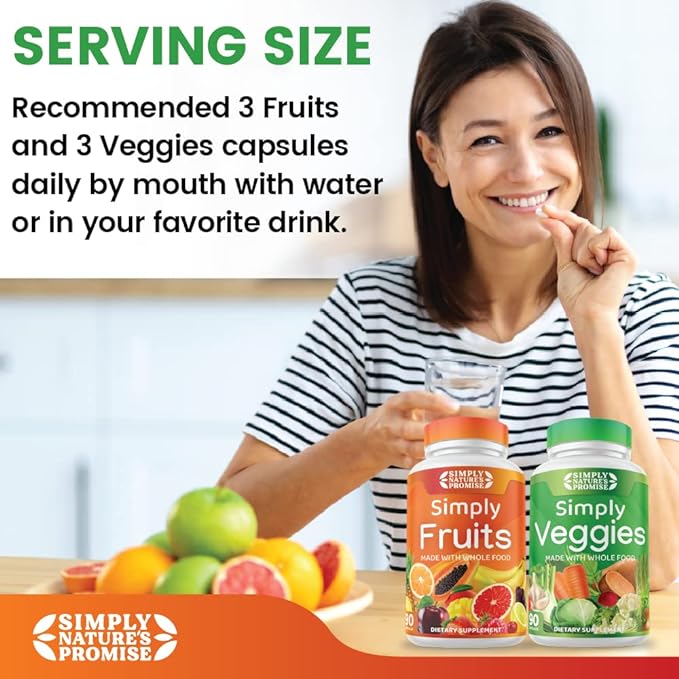 Simply Nature's Promise - Packed with Over 40 Different Fruits & Vegetables - Made with Whole Food Superfoods - with Aloe Vera - 100% Soy Free – 180 Capsules