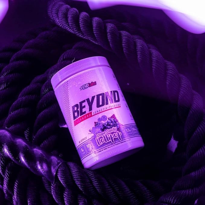 EHP Labs Beyond BCAA Powder Amino Acids Post Workout Recovery - BCAAs Essential Amino Acids EAA Supplements Powder - 10g Amino Acids Supplement for Muscle Recovery, 60 Servings (Grape Candy Lollipop)