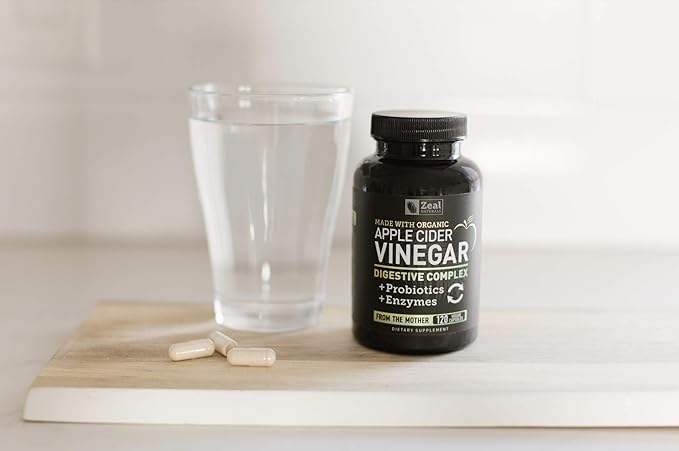 Organic Apple Cider Vinegar Capsules + Digestive Enzymes & Probiotics (1500mg | 120 Capsules) Raw Apple Cider Vinegar Pills & Fiber Supplement for Gut Health, Immune Support, Digestion & Detox Cleanse