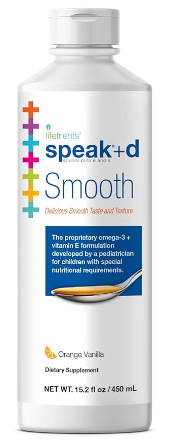 – Speak+D Smooth – Orange Vanilla – 15.2 oz – Pediatrician Formulated to Support Children with Special Nutritional Requirements – Omega-3 & Vitamins E’s, K's & D