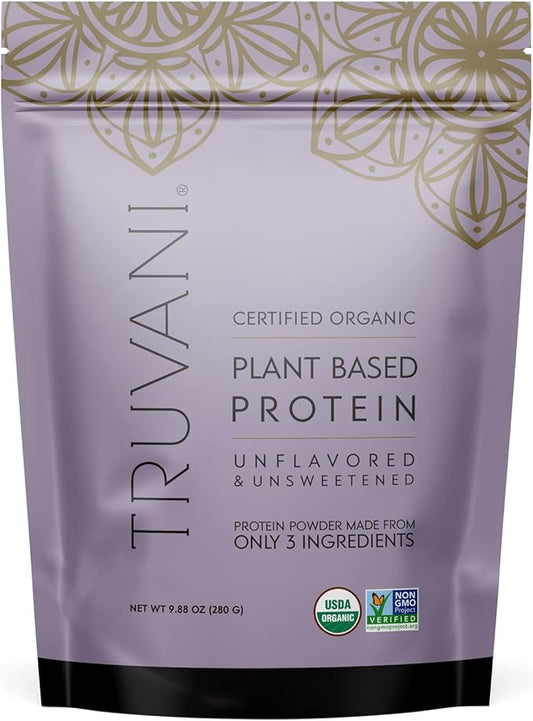Truvani Vegan Pea Protein Powder | Unflavored | 20g Organic Plant Based Protein | 10 Servings | Keto | Gluten & Dairy Free | Low Carb | No Added Sugar