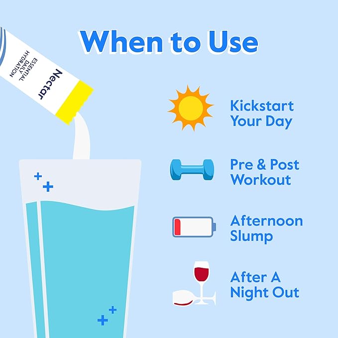 Nectar Sugar Free Electrolytes Powder - Organic Fruit No Sugar or Calories - Hydration Powder for Dehydration Relief and Rehydration - Keto and Paleo (Strawberry Lemonade 40 Serving Tub)