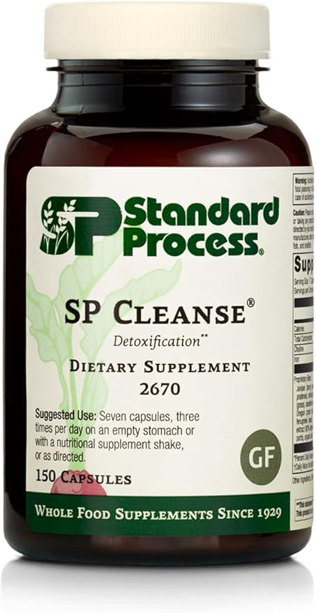 Standard Process SP Cleanse - Whole Food Gallbladder Cleanse, Liver Cleanse, Kidney Support, Digestion and Toxin Cleanse with Collinsonia Root, Juniper Berry, Cordyceps Mushroom, and More - 150 Caps