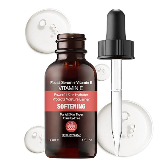 NATURAL VITAMIN E Facial Serum for Hydrating Softening Dry Face Skin Everyday Use Vegan Pairs Well with Vitamin C Face Serum & Hylunaric Acid Moisturizer 30ml PURIFECT MADE IN USA