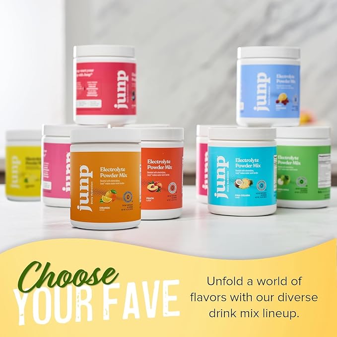 JUNP Electrolytes Powder No Sugar No Carbs – Fresh Squeezed Lemonade Drink Mix - Potassium & Salt Electrolyte Hydration Powder Zero Calorie Sugar Free Electrolyte Powder, Keto Friendly, 180 Servings