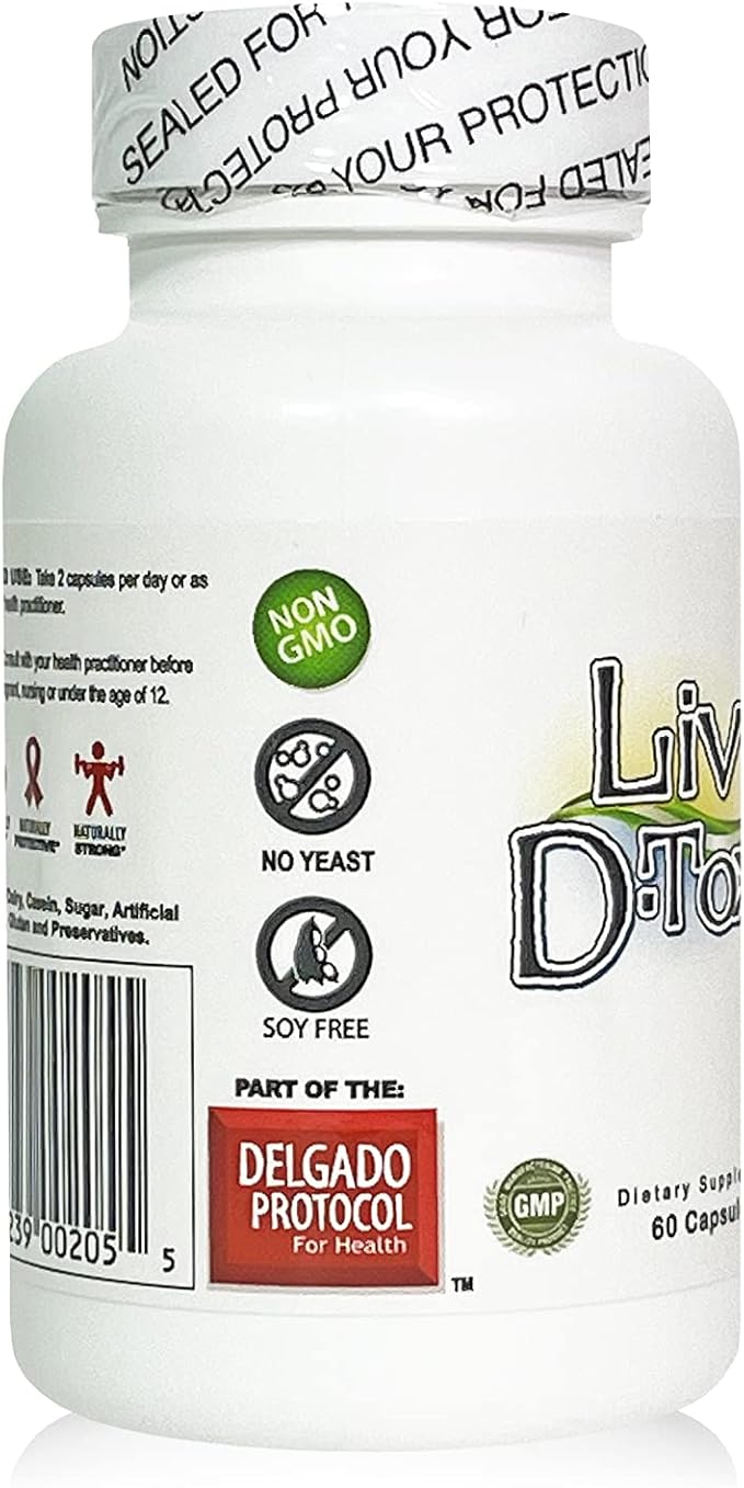 Liv D-Tox - 60 Capsules - Liver Detox and Cleanse Support Health Supplement, with Turmeric Root Extract, Milk Thristle, and Asparagus