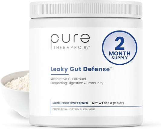 Pure Therapro Rx Leaky Gut Defense - Gut Health Support Supplement with L-Glutamine, Licorice Root Extract, Aloe Leaf, Arabinogalactan, Health Powder Drink for Men and Women- (60 Servings, 336g)