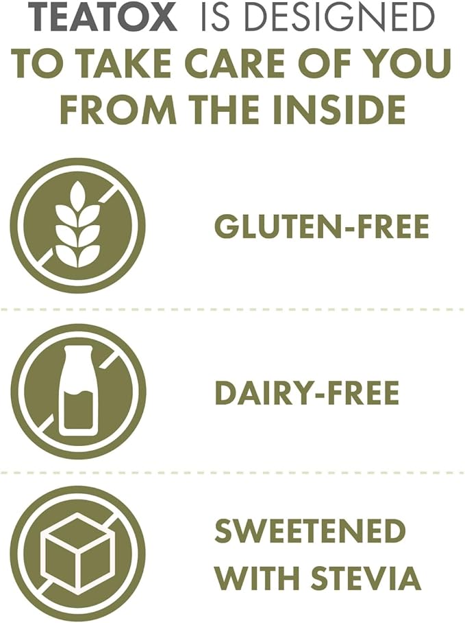 Teatox Detox & Cleanse Support Powder, Digestion Booster W/Green Tea, Spirulina, Artichoke, Jamaican Flower & Grape Seeds, Support Supplement & Meal Replacement Powder, Green Apple Flavor 16oz