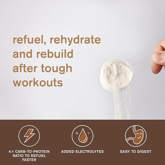 Skratch Labs Post Workout Recovery Drink Mix with Chocolate, (21.2 oz, 12 Servings) with Complete Milk Protein of Casein, Whey, Probiotics, Gluten Free, Kosher, Vegetarian