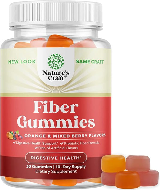 Tasty Prebiotic Fiber Gummies for Adults - High Fiber Supplement Gummies Vitamins for Adults with Prebiotic Soluble Chicory Root for Immunity and Digestive Support - Non GMO Vegan Halal 30 Count