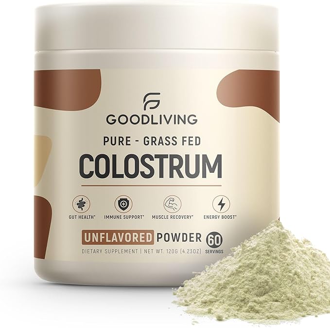 Colostrum Supplement Powder for Immune Support, Gut Health, Muscle Support & Wellness - Grass Fed Bovine Colostrum for Humans, Natural IgG Pure Whole Colostrum, Unflavored, 60 Servings