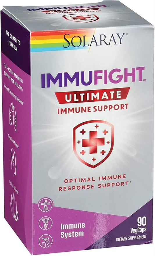 Solaray Immufight Ultimate Immune Support | Healthy Response Formula w/Vitamin C & D, Zinc, Herbs | 10 Serv, 90 VegCaps