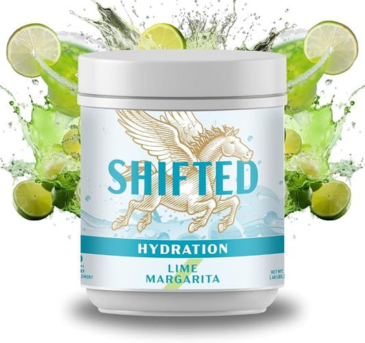 SHIFTED Electrolytes Powder, High-Performance Hydration Electrolyte Drink Mix with Magnesium, Vitamin C, Zinc, Taurine, Potassium, Coconut Water & Pomegranate Juice Powder, Lime Margarita, 30 Servings