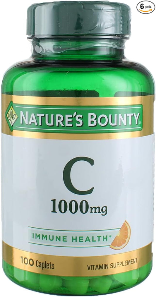 Nature's Bounty Vitamin C 1000 mg Immune Health Caplets 100 ea ( Pack of 6)
