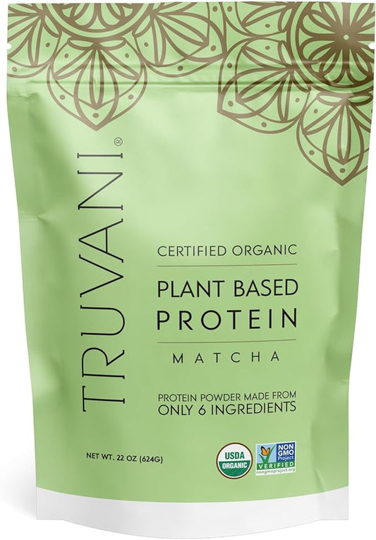 Truvani Vegan Pea Protein Powder | Matcha | 20g Organic Plant Based Protein | 20 Servings | Keto | Gluten & Dairy Free | Low Carb | No Added Sugar
