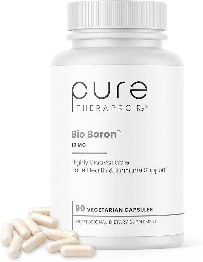 Pure TheraPro Rx Bio Boron 10mg, 3 Months Supply - Bororganic Glycine Boron for Men & Women - Premium Formula for Bone Health, Joint Flexibility, Cardiovascular Function & Immunity Support
