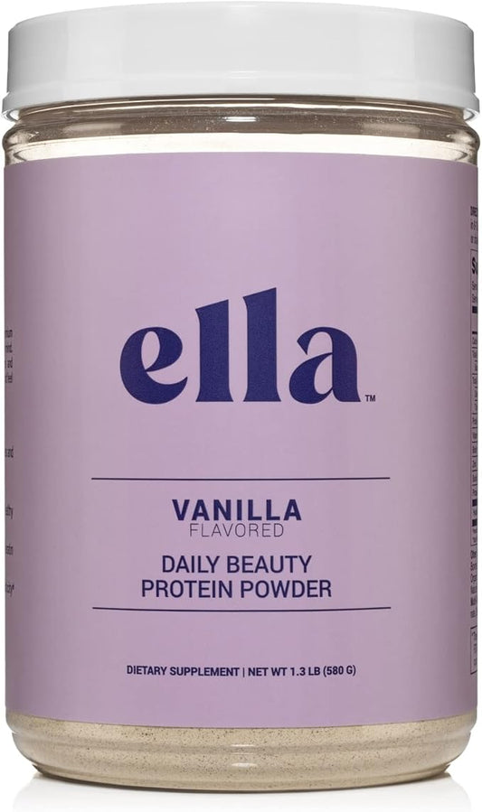 Naked Nutrition Ella Vanilla Collagen Protein Powder for Women - Daily Beauty Protein Powder with Grass-Fed Collagen Peptides - Non-GMO, Gluten-Free, No Artificial Sweeteners - 20 Servings