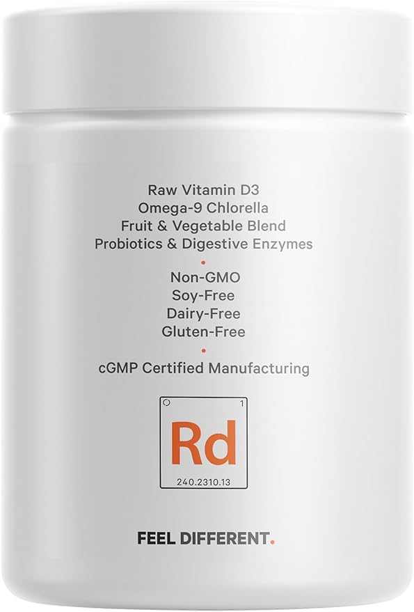 Codeage Raw Vitamin D3+ High Potency 5000 IU Supplement From Saccharomyces Cerevisiae - Raw Vitamin Enhanced with Omega-9, Probiotics, Digestive Enzymes, Fruits & Greens - 2-Month Supply - 60 Capsules