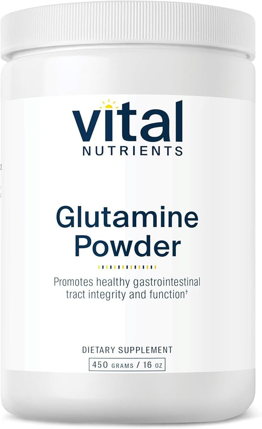 Vital Nutrients Glutamine Powder | 450g L-Glutamine | Healthy Gastrointestinal Tract Function | Gluten, Dairy, Soy Free | Non-GMO | 450g/16 oz L-Glutamine Powder
