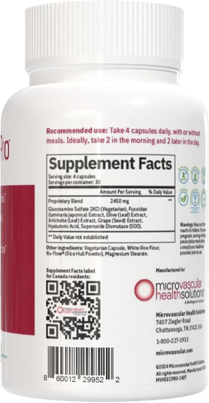 Endocalyx Pro - Vascular & Microcirculation Health Supplement 120 Capsules | Support Vascular Protection | Support Nitric Oxide Functions | Nourishes The Glycocalyx Structure