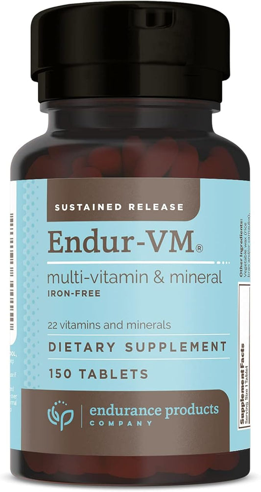 ENDUR-VM - Without Iron – Sustained-Release Daily Multi-Vitamin - Vitamin A, Vitamin C, Vitamin D, Vitamin E, Vitamin B12 - Zinc for Immune Health Support + Calcium & More - 150 Tablets