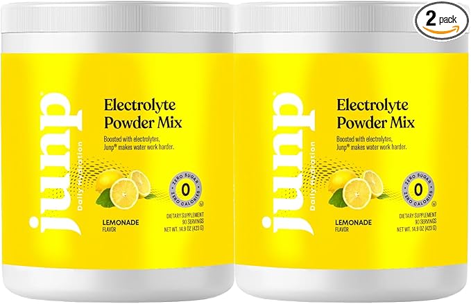 JUNP Electrolytes Powder No Sugar No Carbs – Fresh Squeezed Lemonade Drink Mix - Potassium & Salt Electrolyte Hydration Powder Zero Calorie Sugar Free Electrolyte Powder, Keto Friendly, 180 Servings