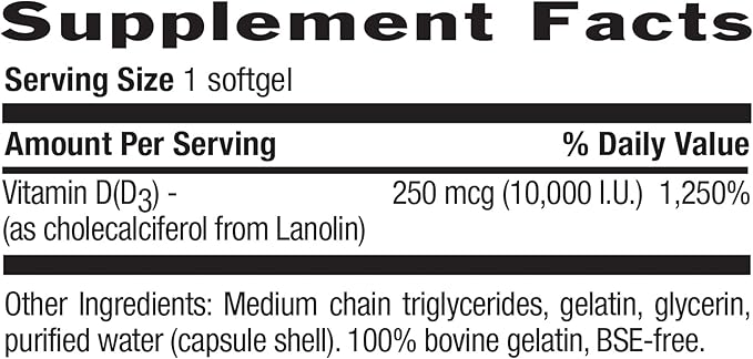 COUNTRY LIFE Vitamin D3 10000 IU, 60 CT
